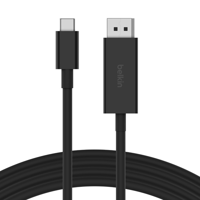 Belkin Connect USB-C to DisplayPort 1.4 Cable 2M – 32.4 Gbps Bandwidth, Supports 8K@60Hz & 4K@144Hz, Plug-and-Play with 2-Year Warranty