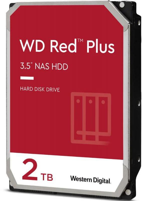 Western Digital WD Red Plus 2TB NAS Hard Drive 3.5-Inch SATA, 5640 RPM, 512MB Cache, 215MB/s Transfer Rate, 3-Year Warranty WD20EFPX