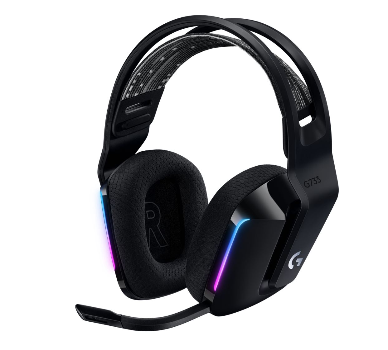 Logitech G733 LIGHTSPEED Wireless RGB Gaming Headset with Detachable Cardioid Microphone - Ultra-Lightweight, 29 Hr Battery, USB Connectivity