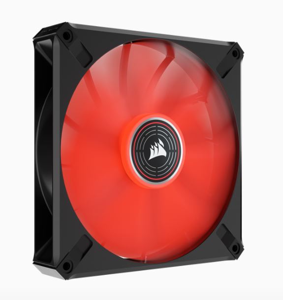Corsair ML140 LED ELITE 140mm Red LED Magnetic Levitation PWM Fan with AirGuide, Static Pressure Optimized, Quiet Cooling