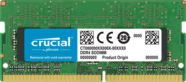 Crucial 8GB DDR4-3200MHz CL22 1.2V Single Ranked SODIMM Laptop Memory RAM CT8G4SFS832A