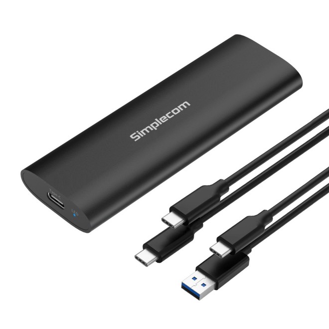 Simplecom SE516 USB 3.2 Gen 2 Dual Protocol M.2 SSD Enclosure - NVMe & SATA, Tool-Free USB-C Portable Drive, Up to 10Gbps