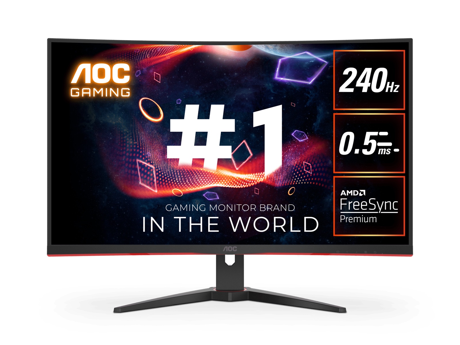 AOC C32G2ZE 31.5" Curved Gaming Monitor 240Hz 0.5ms FHD 1080p FreeSync Premium Ultra Narrow Border VESA100mm Low Blue Light