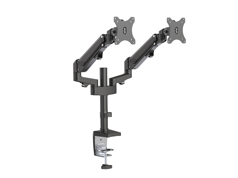 Brateck Dual Monitor Arm Heavy-Duty Aluminum Gas Spring Mount Fits 17-32 Inch Screens Up to 12kg Per Arm with VESA 75x75 & 100x100