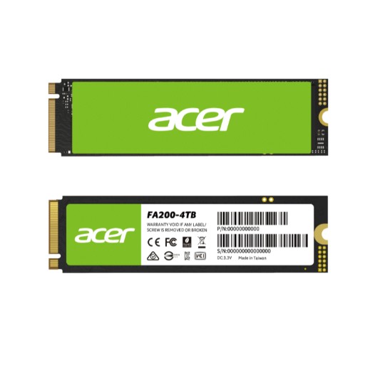 Acer FA200 4TB M.2 NVMe PCIe Gen4x4 SSD - 7100MB/s Read, 6100MB/s Write, 5 Year Warranty