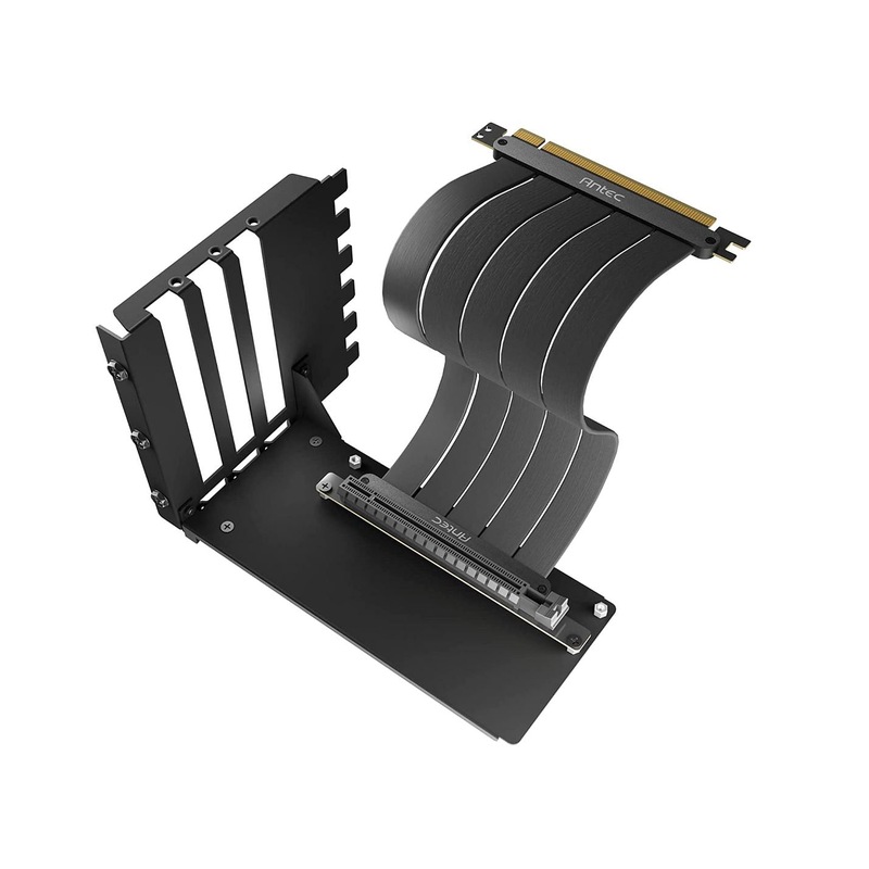 Antec AT-RCVB-BK200-ARGB PCIe 4.0 Vertical GPU Riser Cable with ARGB Lighting - High-Speed GPU Display Extension