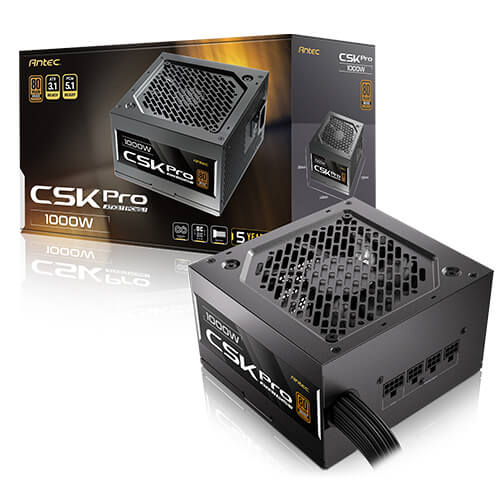 Antec CSK1000 PRO 1000W Semi-Modular ATX 3.1 PSU with PCIe 5.1 Support, 80 PLUS Bronze Certified, High Quality Japanese Capacitors