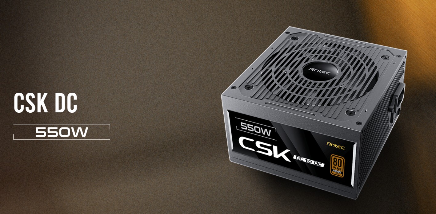Antec CSK550DC 550W DC-to-DC ATX Power Supply 80 Plus Bronze Certified with CircuitShield Protections & 120mm Silent Fan