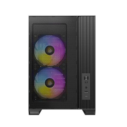 Antec Flux M Compact MicroATX PC Case with 6 ARGB Fans, USB-C 3.2 Gen 2, Tempered Glass Side Panel, 360mm Radiator Support, GPU ≤405mm, CPU Cooler ≤175mm