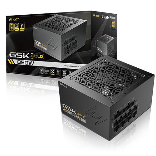 Antec GSK850 850W 80 PLUS Gold Fully Modular ATX 3.1 PSU with PCIe 5.1, High-Quality Japanese Capacitors & Silent 120mm FDB Fan