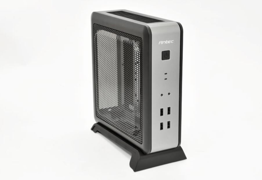 Antec ISK110 VESA-U3 Mini-ITX Slim Desktop Case with External 90W PSU, 2x USB 3.0, 2x USB 2.0, HD Audio & VESA Mount