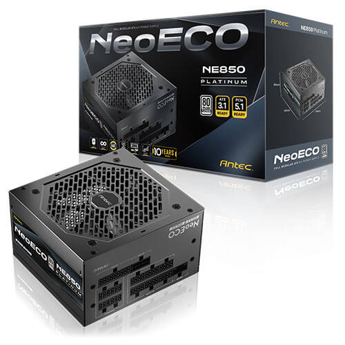 Antec NEP 850W 80+ Platinum Fully Modular ATX Power Supply with Zero RPM & Japanese Capacitors