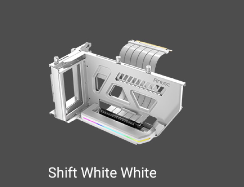 Antec RGB Adjustable Shift PCI-E 4.0 x16 Vertical GPU Bracket & Riser Cable 190mm White for RTX 4090 & AMD 7900 XTX Graphics Cards