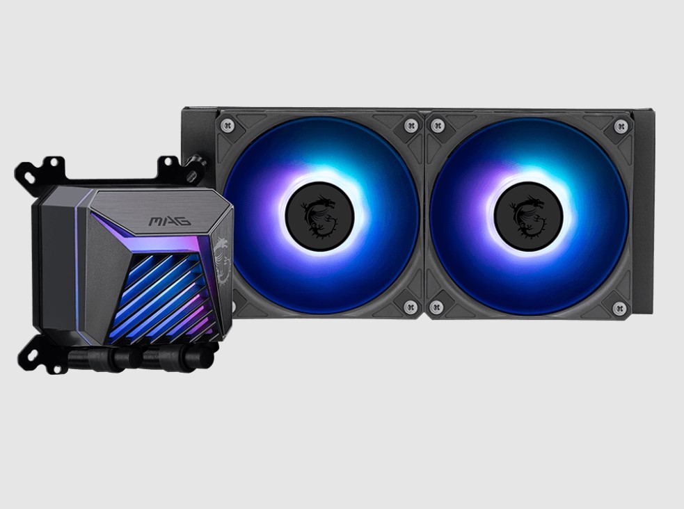 MSI MAG CORELIQUID A15 240mm AIO Liquid CPU Cooler with Dual 120mm CycloBlade Fans, ARGB GEN2, AM5/AM4/LGA1700/LGA1851 Compatible, 3-Year Warranty