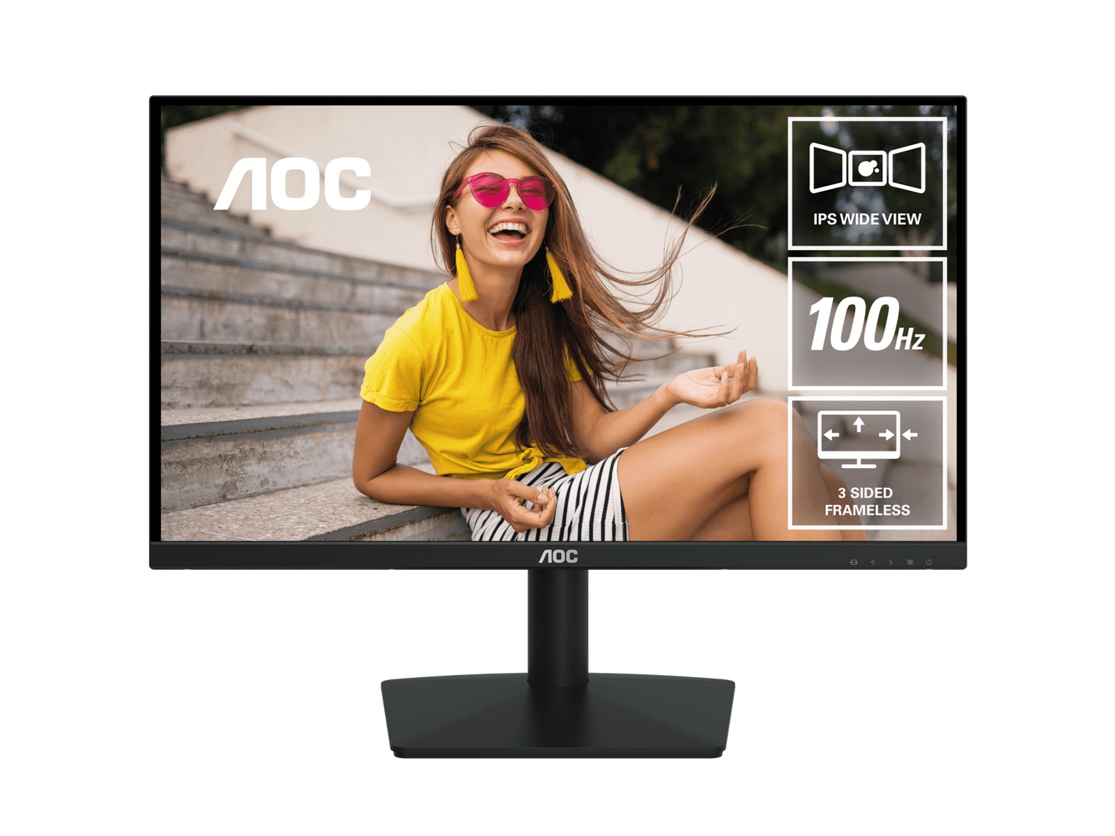 AOC 24B15H2 23.8 Inch Full HD IPS Monitor 1920x1080 100Hz Adaptive Sync HDMI VGA 8ms Response Time