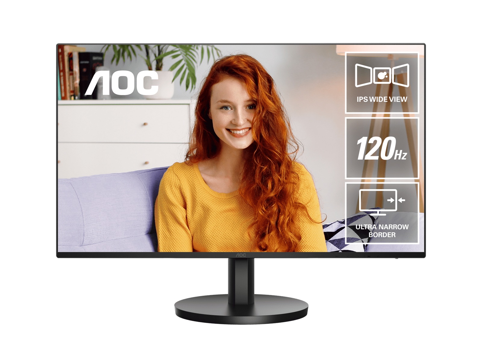 AOC 24B3CA3 23.8" Full HD 1080p IPS Monitor - 120Hz, 1ms MPRT, USB-C DP Alt 65W, HDMI 1.4, Anti-Blue Light, Built-in Speakers