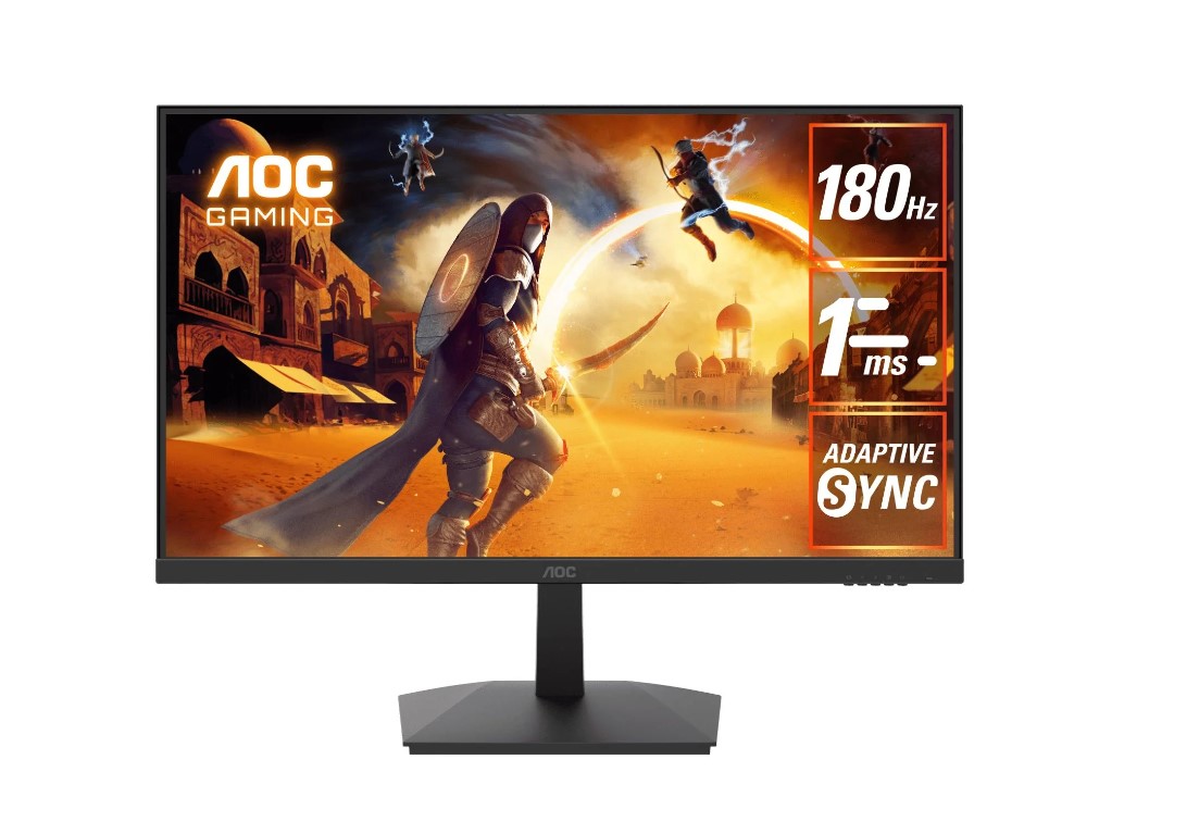 AOC 27" FHD 180Hz 1ms VA Gaming Monitor with Adaptive Sync, HDR10, HDMI 2.0 & DisplayPort 1.4, 300 cd/m² Brightness, VESA Mount