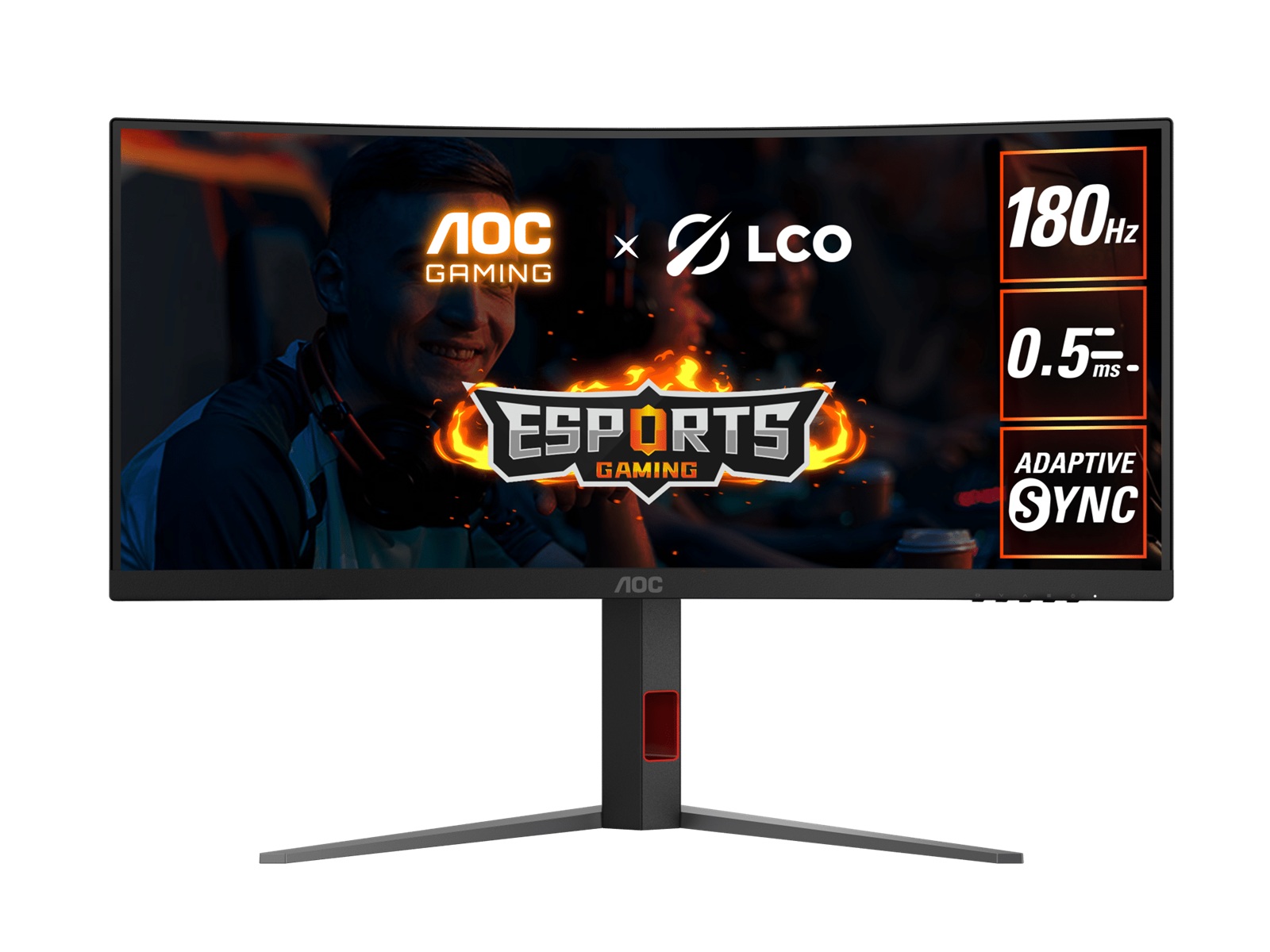 AOC CU34G4 34-Inch WQHD Curved Gaming Monitor 3440x1440 180Hz 0.5ms MPRT 1500R VA Panel HDR10 Adaptive-Sync