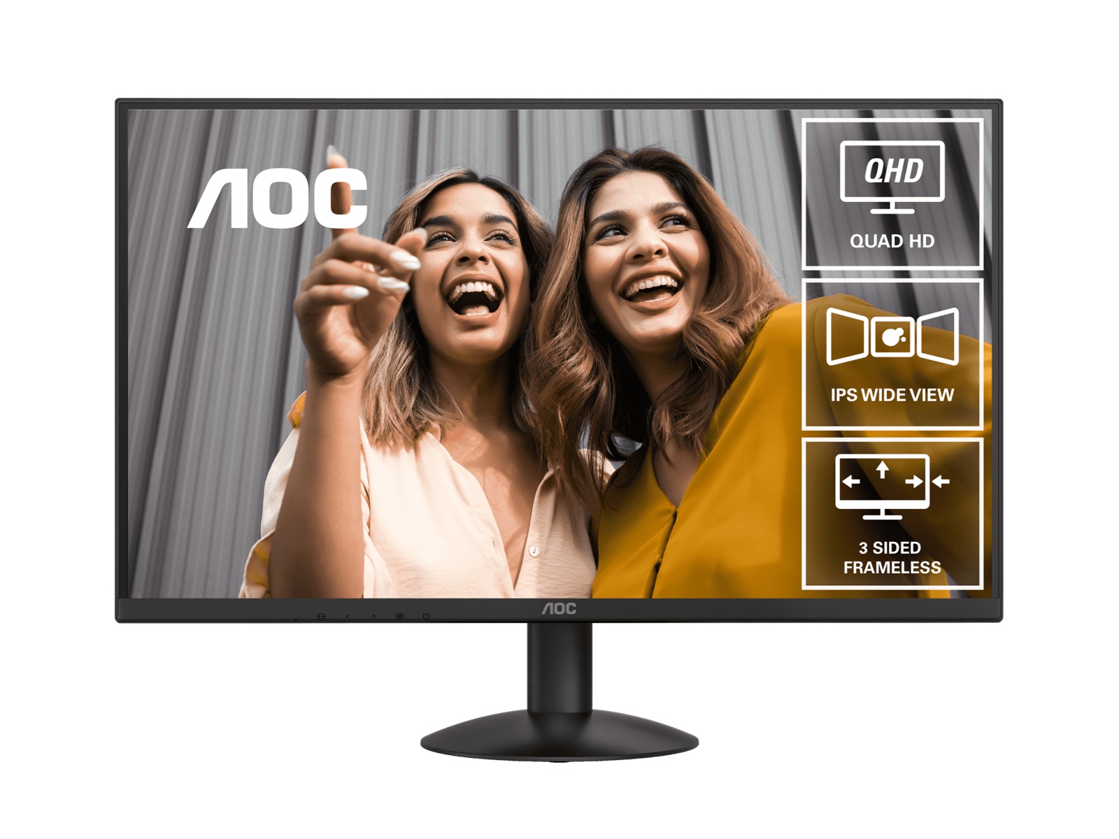 AOC Q27B30E 27-inch QHD IPS Monitor - 2560x1440, 75Hz, 4ms, HDR10, sRGB 118%, HDMI 1.4 & DP 1.4, Tilt Stand, VESA Mount