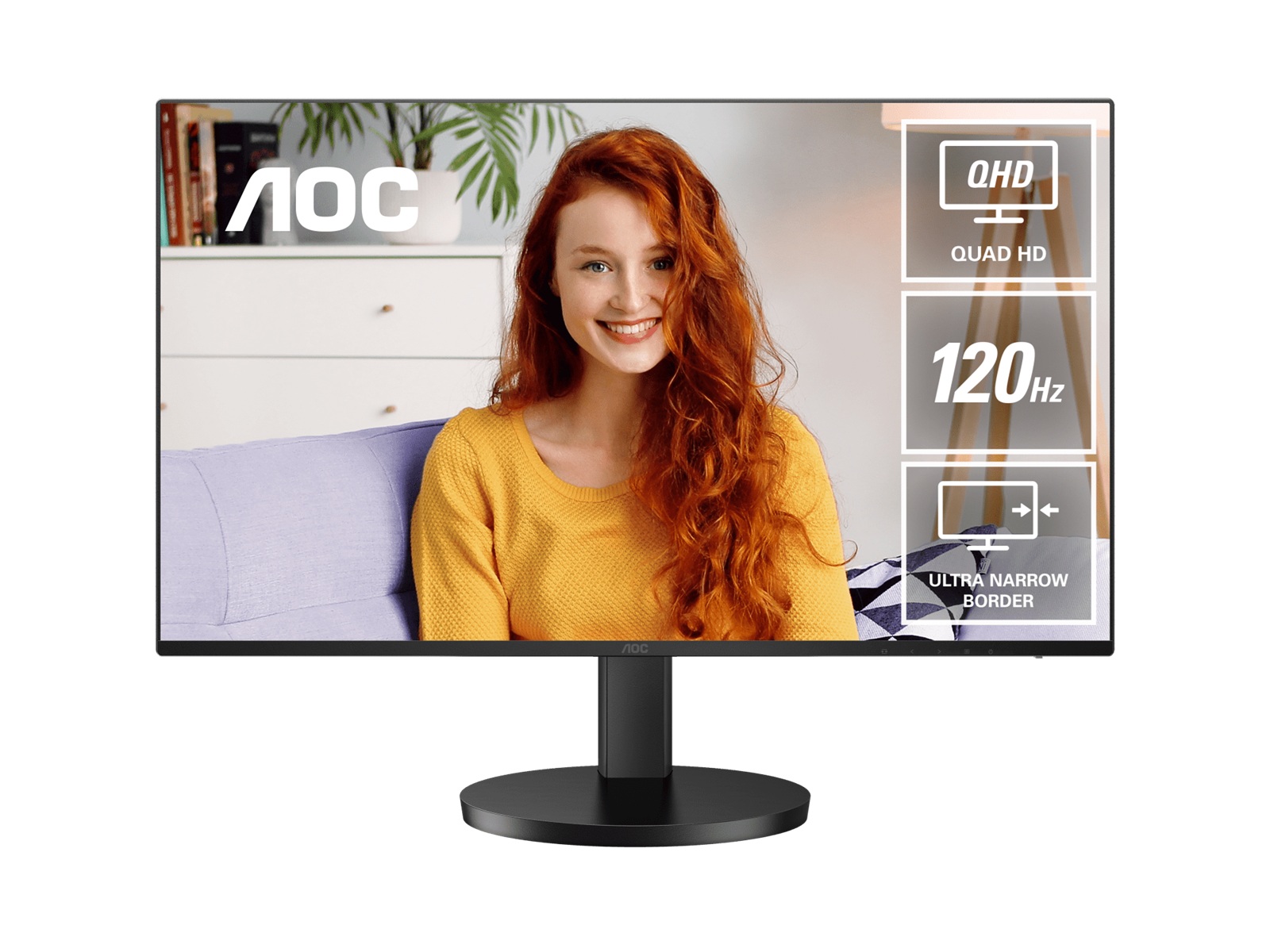 AOC Q27B3CF3 27" IPS QHD Monitor - 2560x1440, 120Hz, 1ms MPRT, USB-C 65W, HDMI 2.0, Height Adjustable, VESA