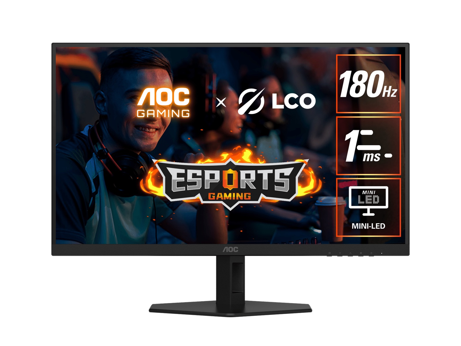 AOC Q27G40XMN 27" QHD Gaming Monitor - 180Hz, 1ms, QD-MiniLED, 5000:1 Contrast, 1200 nits HDR, DisplayHDR 1000, DP 1.4 & HDMI 2.0, Tilt Adjustable