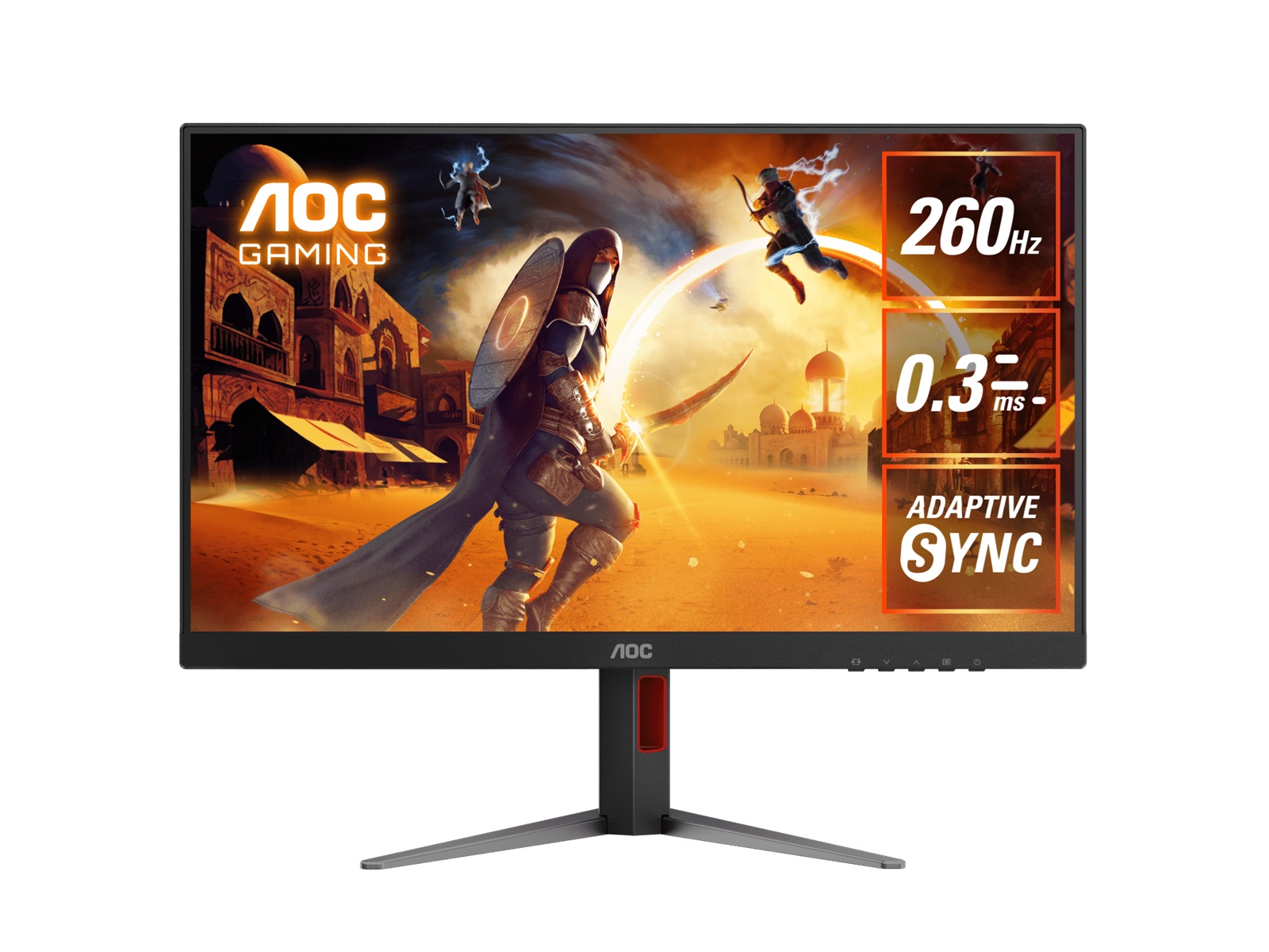 AOC Q27G4Z 27" Fast IPS QHD Gaming Monitor 260Hz (OC), 0.3ms MPRT, 118% sRGB, DisplayHDR 400, DP 1.4+DSC, HDMI 2.0, Fully Adjustable Stand