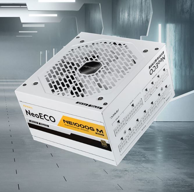 Antec NE1000G M White 1000W 80+ Gold Fully Modular ATX 3.0 Power Supply with PCIe 5.0 12VHPWR & 10-Year Warranty
