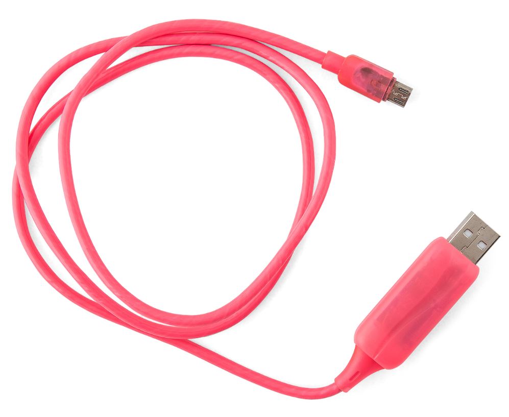 Astrotek 1m Pink LED Light Up Micro USB Charging Data Cable for Samsung LG Android Devices