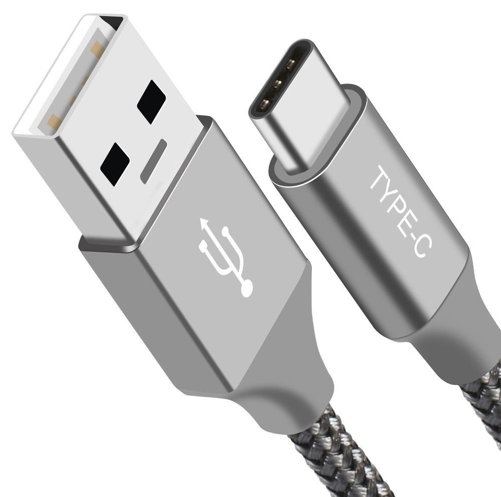 Astrotek 1m USB-A to USB Type-C Braided Data Sync & Fast Charging Cable 3A 480Mbps for Samsung Galaxy, Google, LG, MacBook - Silver