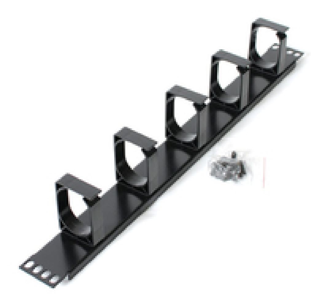 Astrotek 1U Rack Mount Cable Management Metal Panel with 5 D-Rings Black Powder Coat for 19" Standard Racks