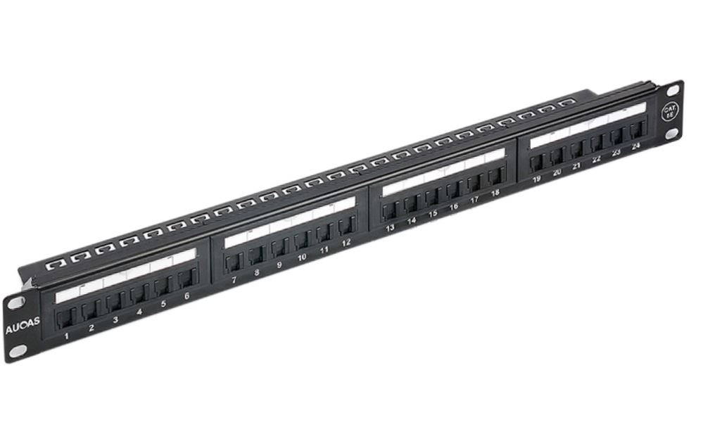 Astrotek 24-Port Cat6 UTP Patch Panel RJ45 1RU 19-Inch Rack Mount with PCB 110/Krone Dual IDC Termination