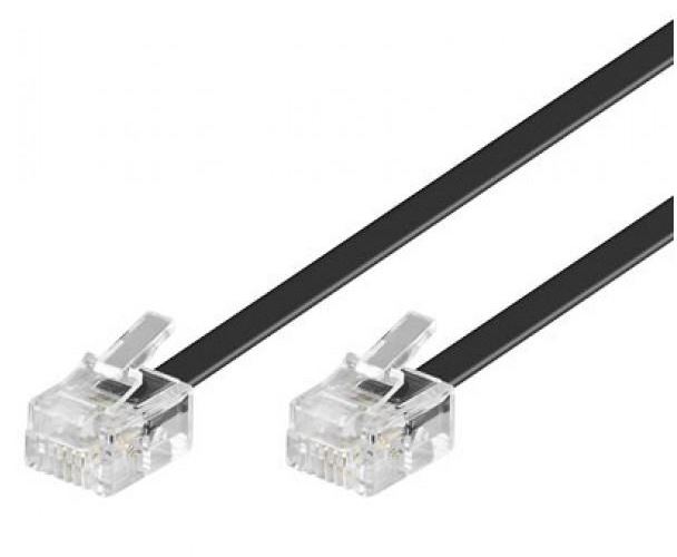 Astrotek 2m Telephone Extension Cable with 2x RJ11 6P4C Plugs, Black PVC Jacket, RoHS Compliant