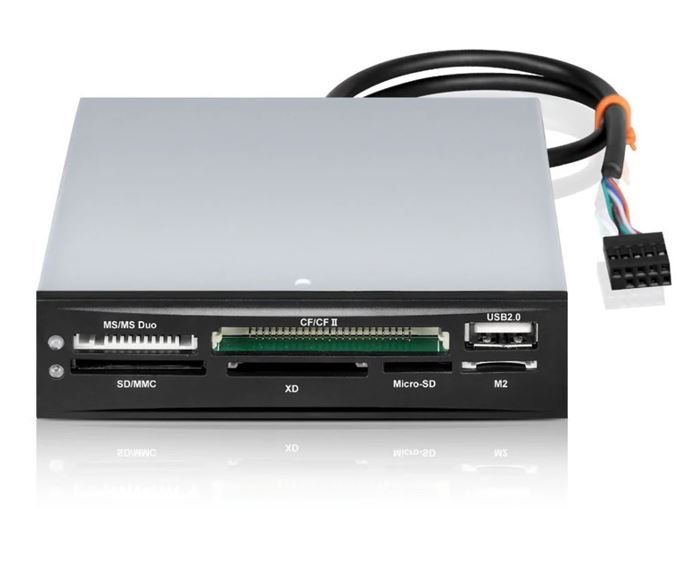 Astrotek 3.5" Internal USB 2.0 All-In-One Card Reader Hub for CF, MS, SD, MMC, XD, TF Flash Memory Cards