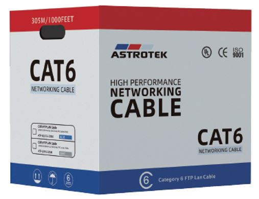Astrotek CAT6 FTP Cable 305m Roll - 23AWG 0.55mm Solid Bare Copper Ethernet LAN Network Blue PVC Jacket