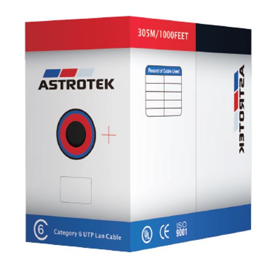 Astrotek CAT6 UTP Ethernet Cable 305m Roll - 23AWG Solid Pure Copper, LSZH Orange Jacket, 0.55mm Conductor for Network LAN
