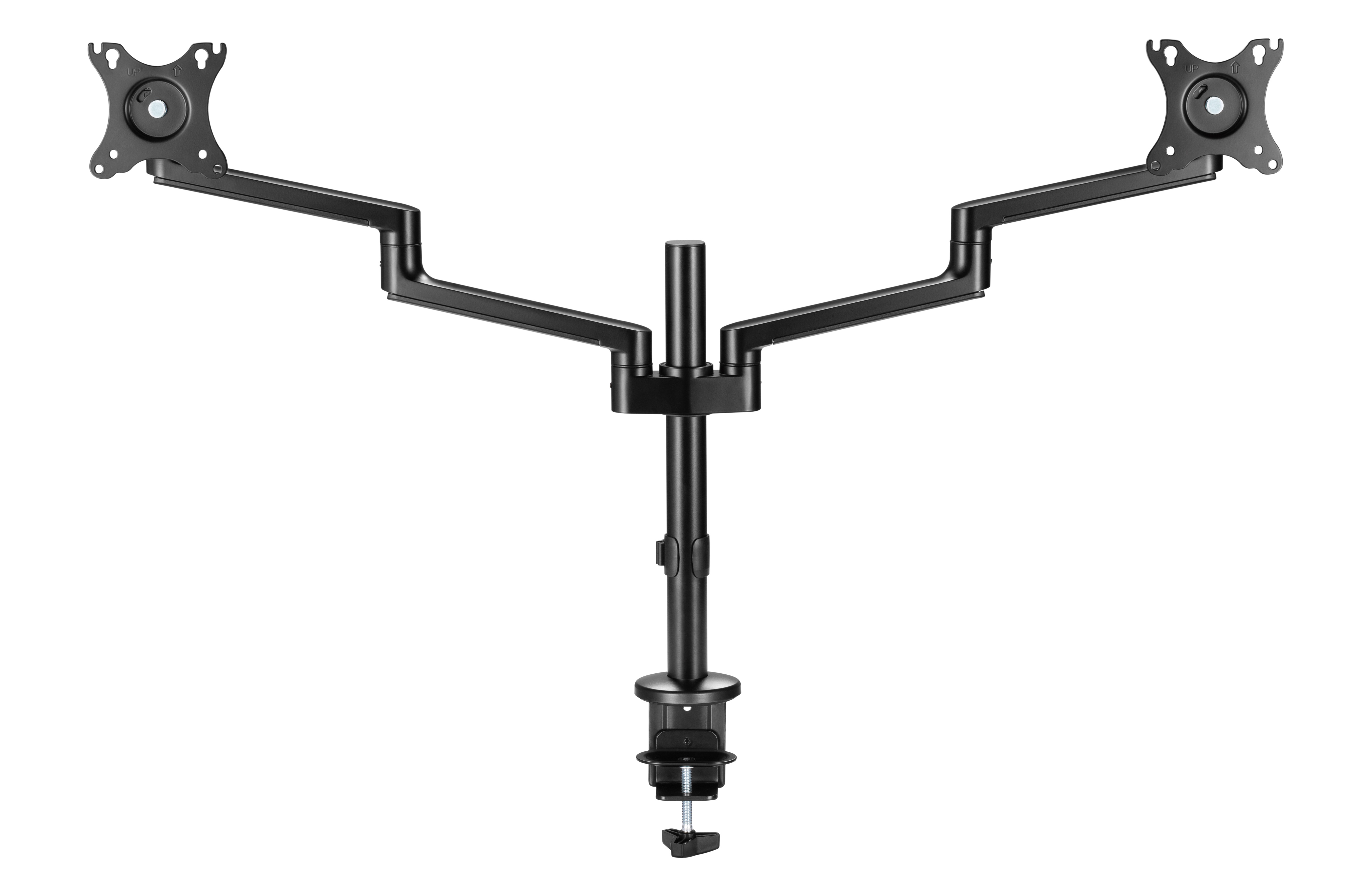 Astrotek Dual Monitor Arm Desk Mount Adjustable Stand for 2x 23.8" to 32" LCD Displays, 8kg Capacity Each, 30° Tilt, 180° Swivel, 360° Pivot, VESA 75x75 & 100x100