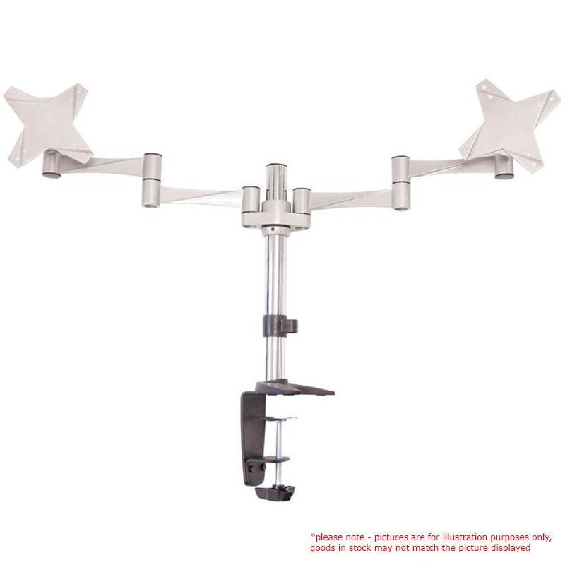 Astrotek Dual Monitor Arm Desk Mount for 2x LCD Displays 13"–32" – 8kg Capacity, 30° Tilt, 180° Swivel, 360° Rotation, VESA 75x75/100x100