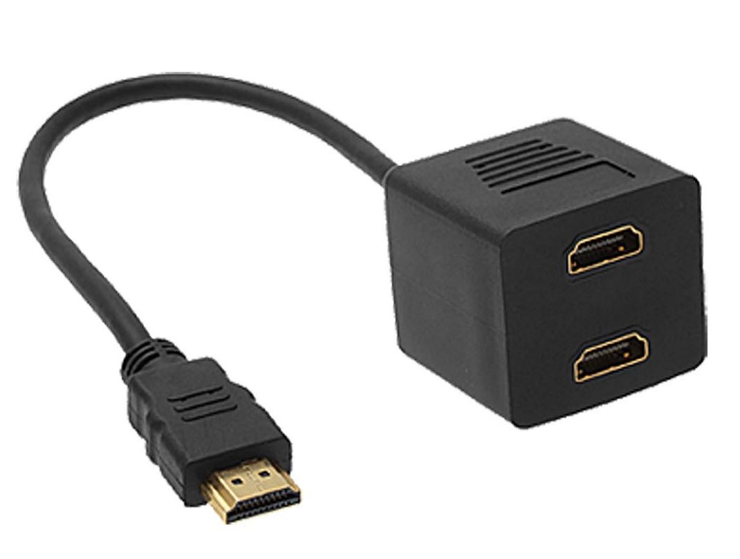 Astrotek HDMI Splitter Cable 15cm v1.4 Male to 2x Female - Full HD 3D Amplifier Duplicator with Gold-Plated Connectors