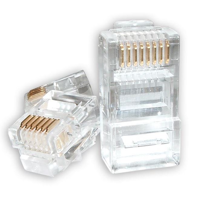 Astrotek RJ45 Cat5e Modular Plug Crimp 8P8C Ethernet Connector with Gold-Plated Contacts - 20 Pack Transparent
