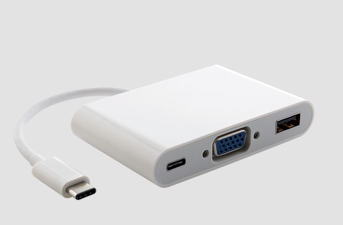 Astrotek Thunderbolt USB 3.1 Type C to VGA + USB-A + SD Card Reader Multiport Adapter for MacBook & Chromebook - White