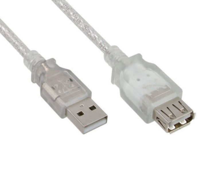 Astrotek USB 2.0 Extension Cable 30cm - Type A Male to Type A Female, Transparent, Shielded, Nickel-Plated Connectors, RoHS Compliant