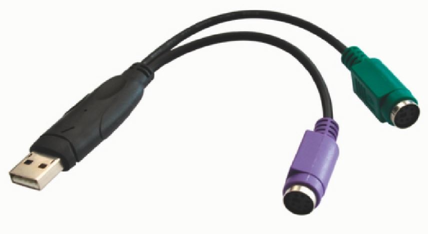 Astrotek USB 2.0 to PS/2 Adapter Cable 15cm for Keyboard and Mouse - Black, RoHS Compliant