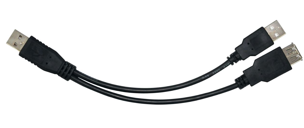 Astrotek USB 2.0 Y Splitter Cable 30cm - Type A Male to Dual Type A Male + Female, High-Speed 480Mbps Data Transfer, Black
