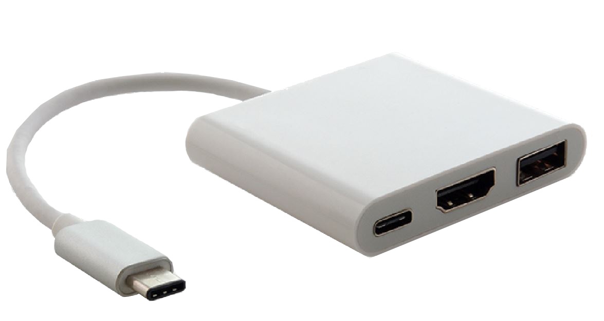 Astrotek USB 3.1 Type-C to HDMI USB-A & USB-C Hub Adapter - 4K 30Hz USB-C Male to Female Converter for MacBook, Chromebook Pixel