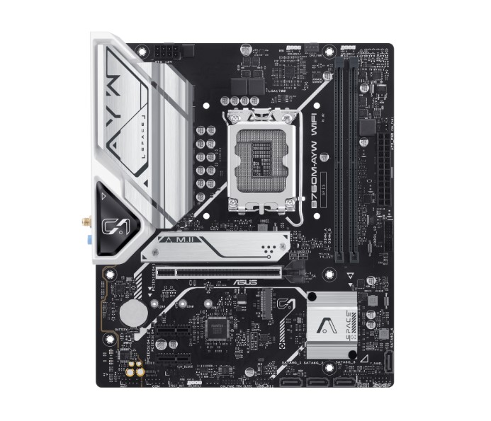 ASUS B760M-AYW WIFI mATX Motherboard LGA1700 DDR5 96GB 8000(OC) PCIe 4.0 2xM.2 2.5GbE WiFi6 HDMI4K60