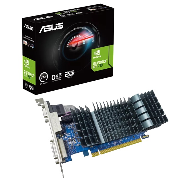 ASUS GeForce GT 710 2GB GDDR5 EVO Low-Profile Passive Cooled Graphics Card for Silent HTPC