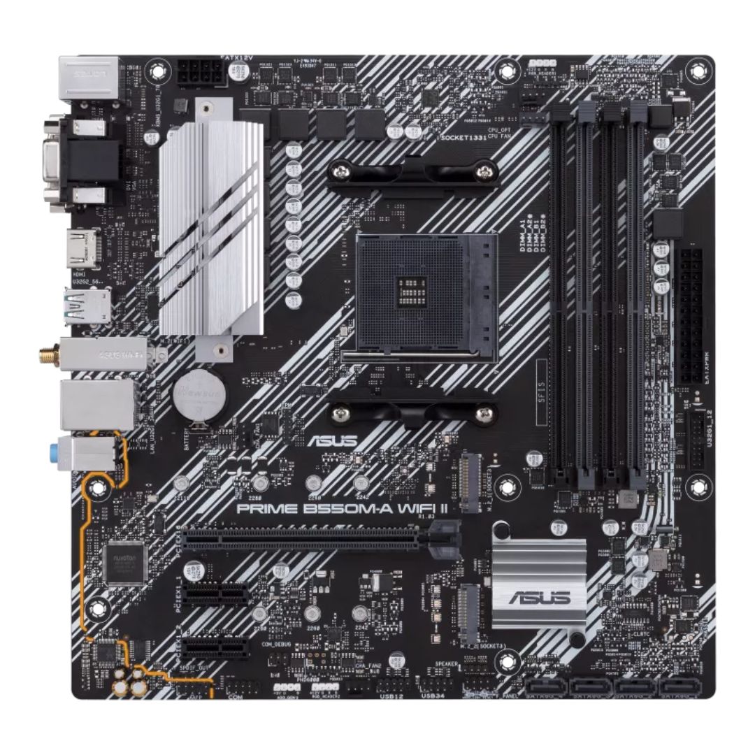 ASUS PRIME B550M-A WiFi II AMD AM4 Micro-ATX Motherboard with PCIe 4.0, Dual M.2, Wi-Fi 6 & Aura Sync RGB