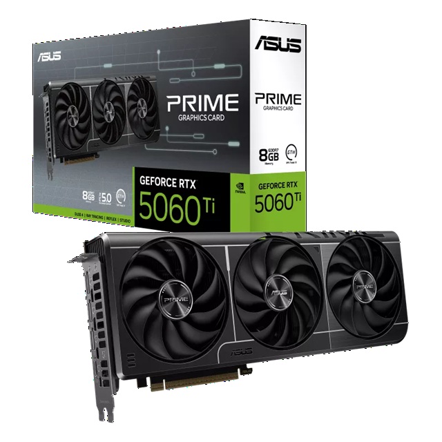ASUS PRIME GeForce RTX 5060 Ti 8GB GDDR7 Gaming Graphics Card - 2572MHz Boost, 28Gbps Memory, NVIDIA Blackwell Architecture