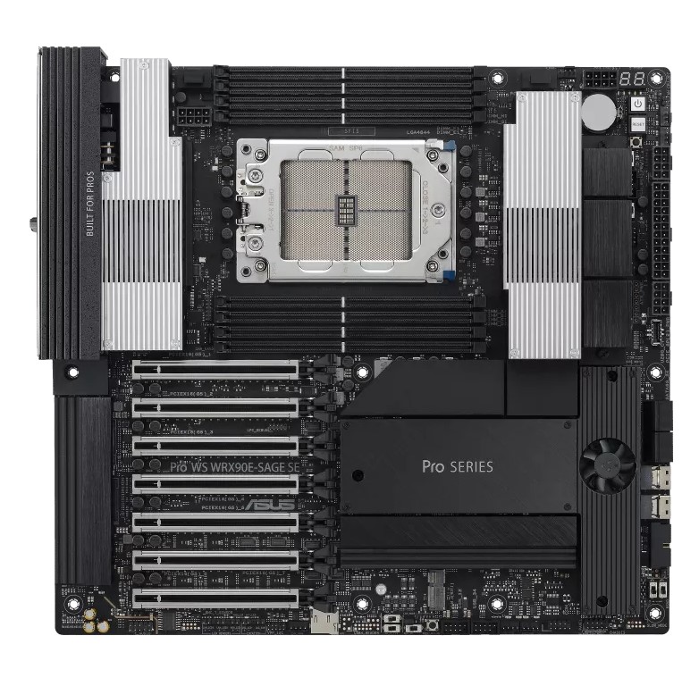 ASUS PRO WS WRX90E-SAGE SE AMD sTR5 Workstation Motherboard with 7x PCIe 5.0 x16, 4x M.2 PCIe 5.0 Slots, Dual 10Gb LAN and ECC DDR5 Support