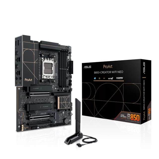 ASUS ProArt B850-CREATOR WIFI NEO ATX Motherboard AM5 DDR5 256GB 8400+MT/s PCIe 5.0 x16 WiFi7 Dual 5GbE USB 20Gbps HDMI2.1 DP1.4